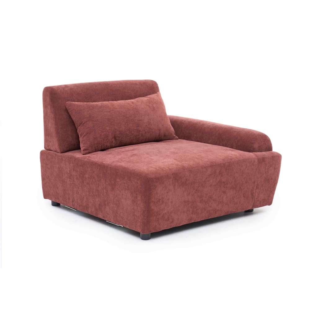 Fauteuil gauche canapé modulable dossier ajustable 109cm rouge brûlé