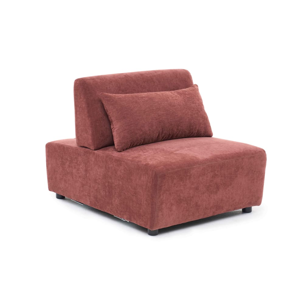 Oviala Sessel für modulares Sofa mit verstellbarer Rückenlehne 85 cm Rotbraun Rot Pes - Polyester