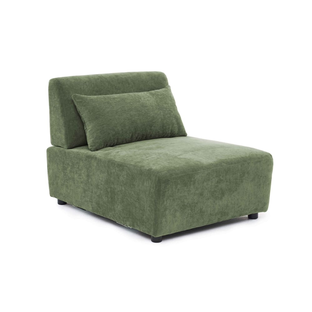 Fauteuil pour canapé modulable en tissu dossier ajustable 85 cm vert