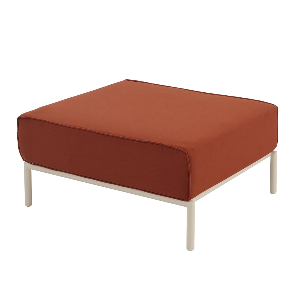 Pouf pour salon de jardin modulable en tissu terracotta — Beyit