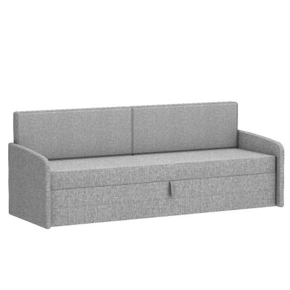 Canapé 4 places pour lit escamotable vertical en tissu gris 212x73 cm