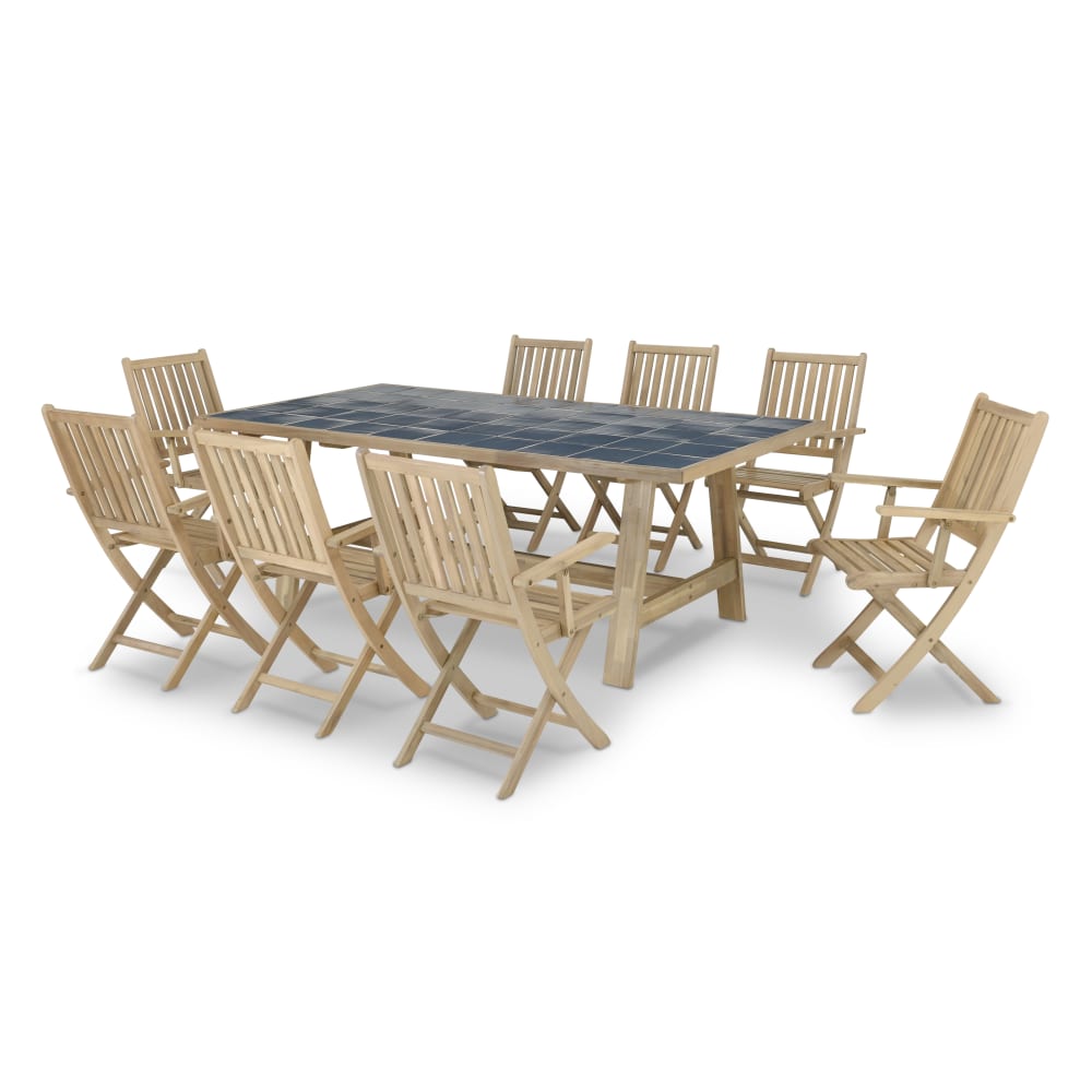 Ensemble table en bois - bleue