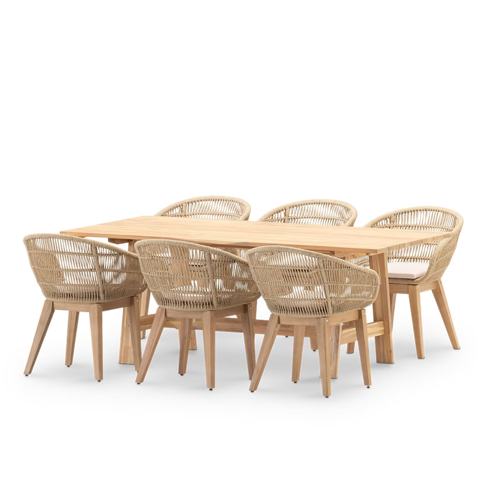 Set table larges lattes - chaises