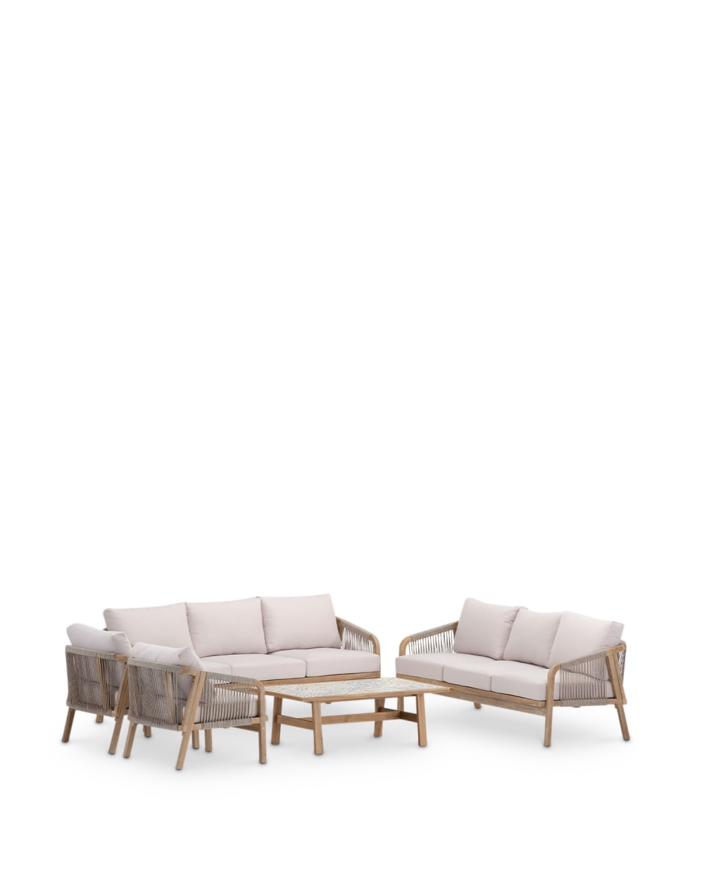 Ensemble de jardin 8 places avec table basse en céramique
