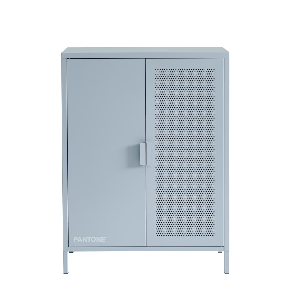 Buffet métal gris bleu 2 portes 75cm