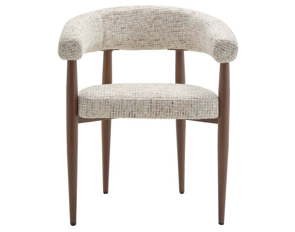 Fauteuil en tissu moucheté - pieds