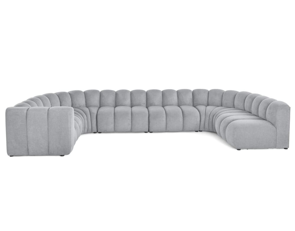 Canapé modulable 7 places - tissu gris