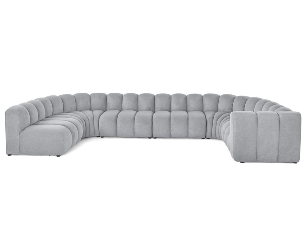 Canapé modulable 7 places - tissu gris