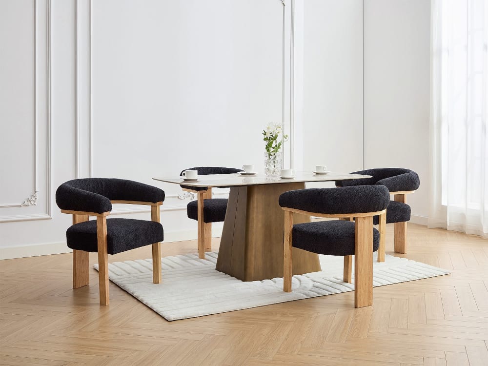 Lot de 6 chaises bois gris anthracite