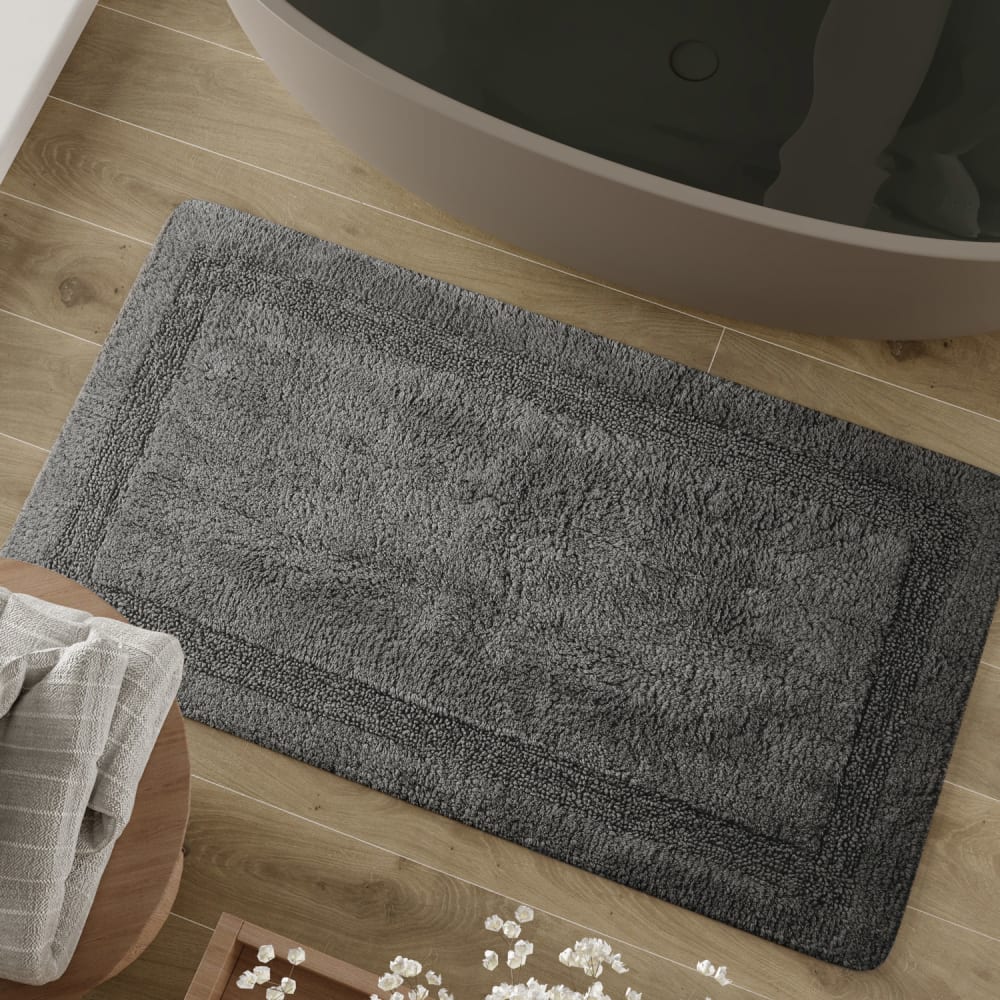 Badematte grau granit aus Baumwolle 55x65 - Maisons Du Monde