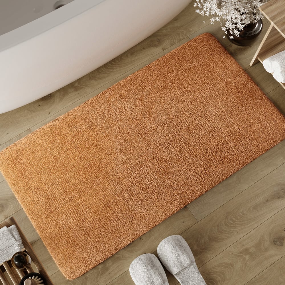 Tapis de bain terracotta en coton 55x65 — vue 3