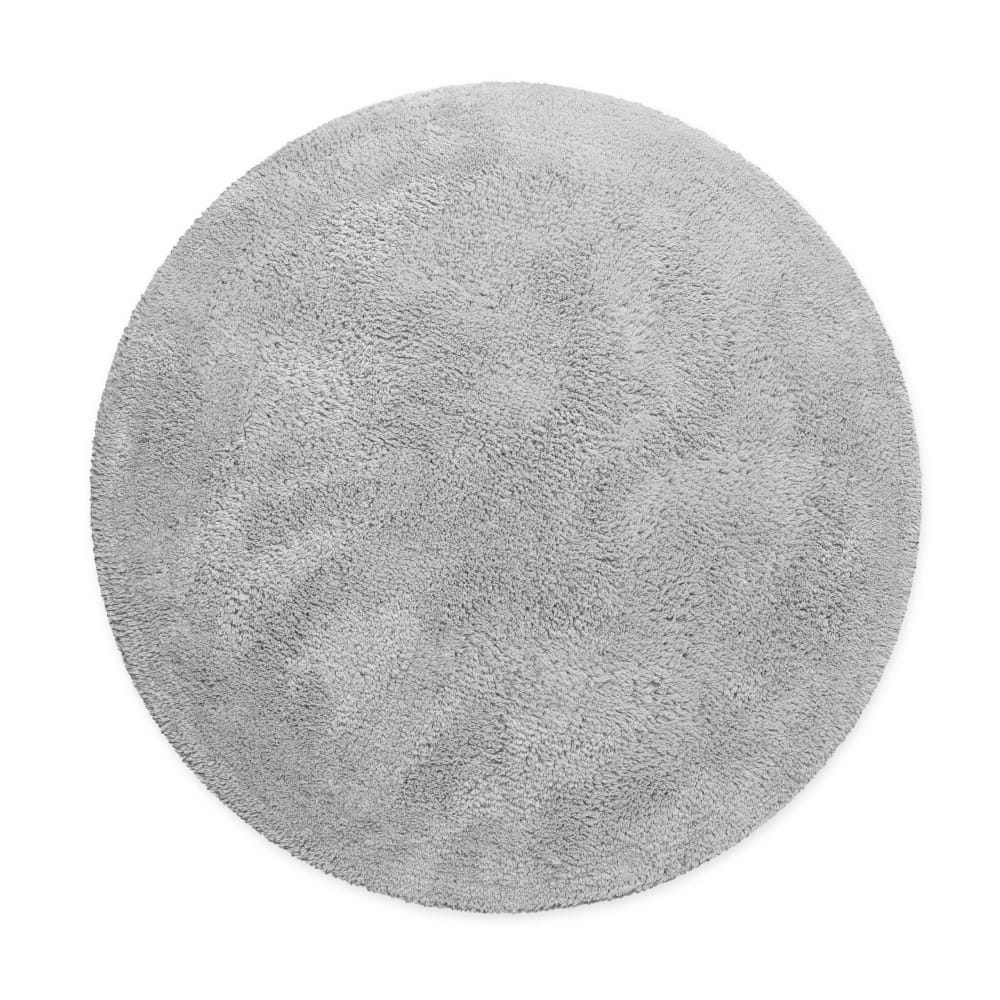 Wecon Home Badematte hellgrau rund aus Baumwolle 80 cm style classic chic Öko-Tex Zertifikat - Baumwolle