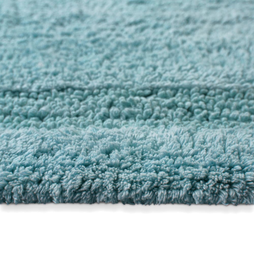 Tapis de bain bleu gris en coton 70x120 — vue 4