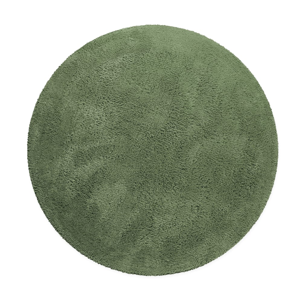 Wecon Home Badematte grün rund aus Baumwolle 80 cm style classic chic Öko-Tex Zertifikat - Baumwolle