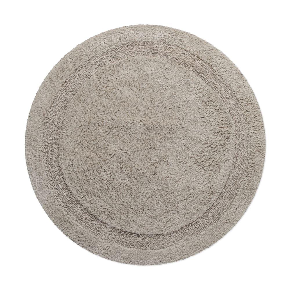Wecon Home Badematte greige rund aus Baumwolle 80 cm style classic chic Beige Öko-Tex Zertifikat Baumwolle