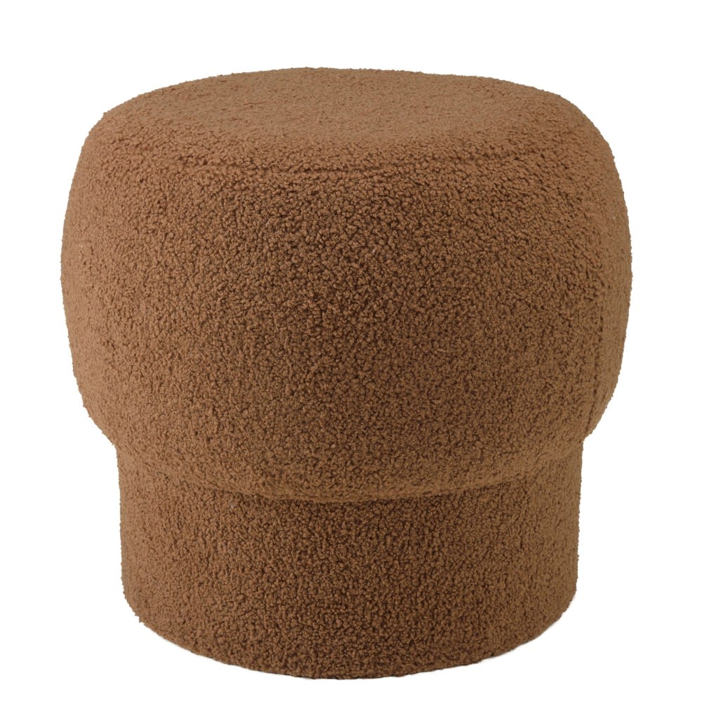 Pouf rond en tissu terracotta