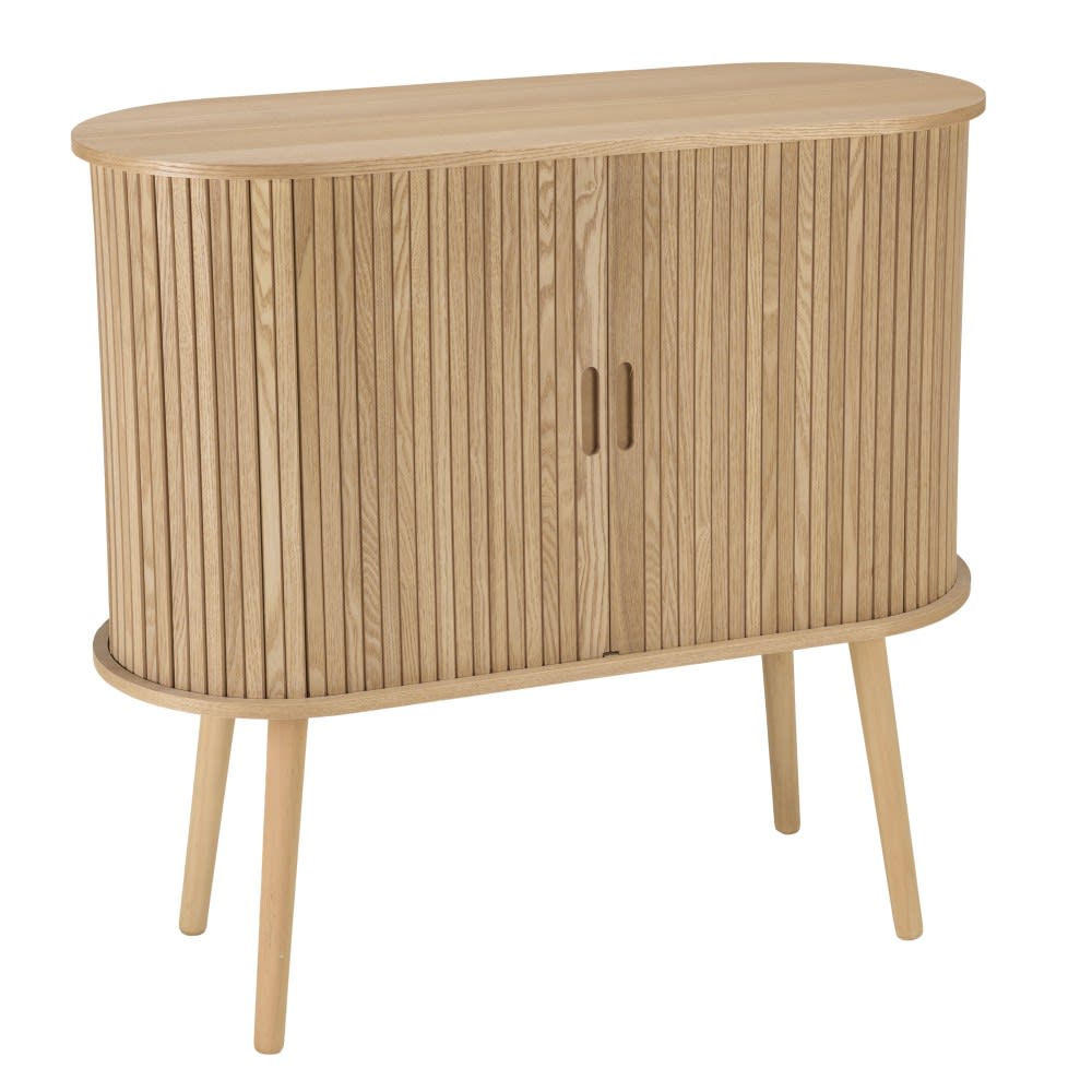 Buffet ovale 80x33cm en bois couleur naturelle