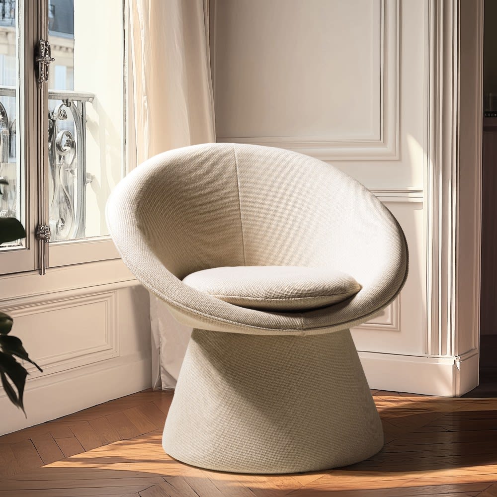 MACABANE Polstersessel aus beigem Stoff style classic chic - Stoff