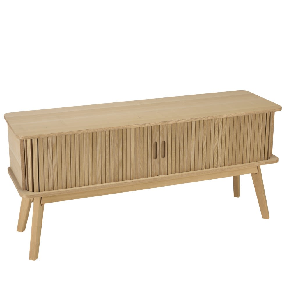 Meuble TV 100x30cm en bois couleur naturelle