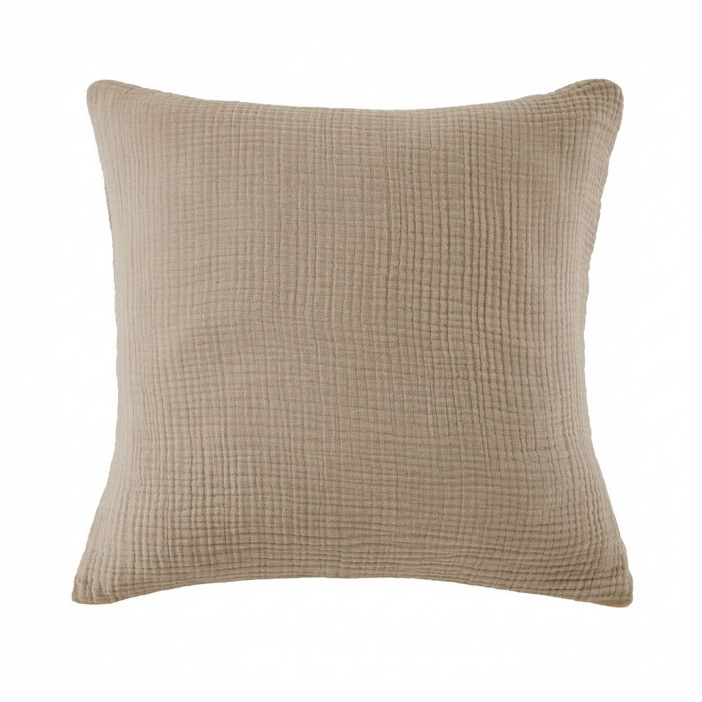 Taie d'oreiller gaze de coton uni 60x60 cm