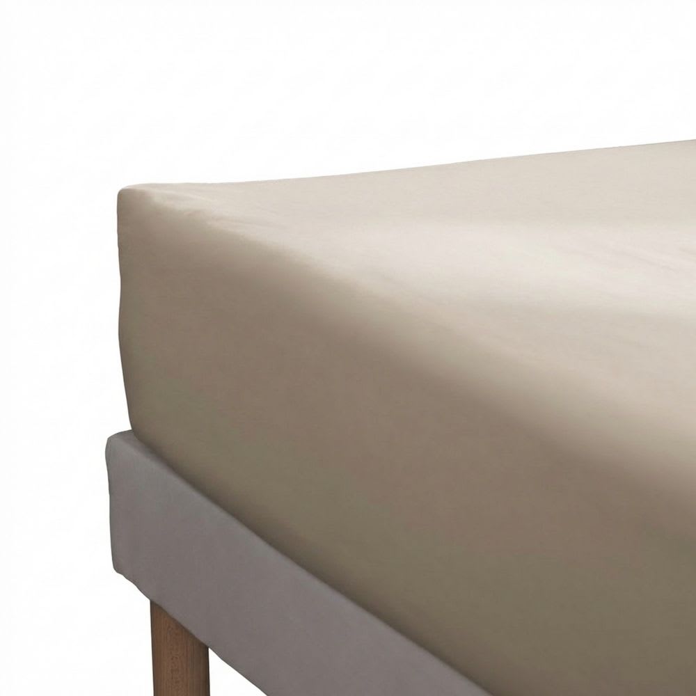 Drap housse percale de coton uni 140x190+30 cm