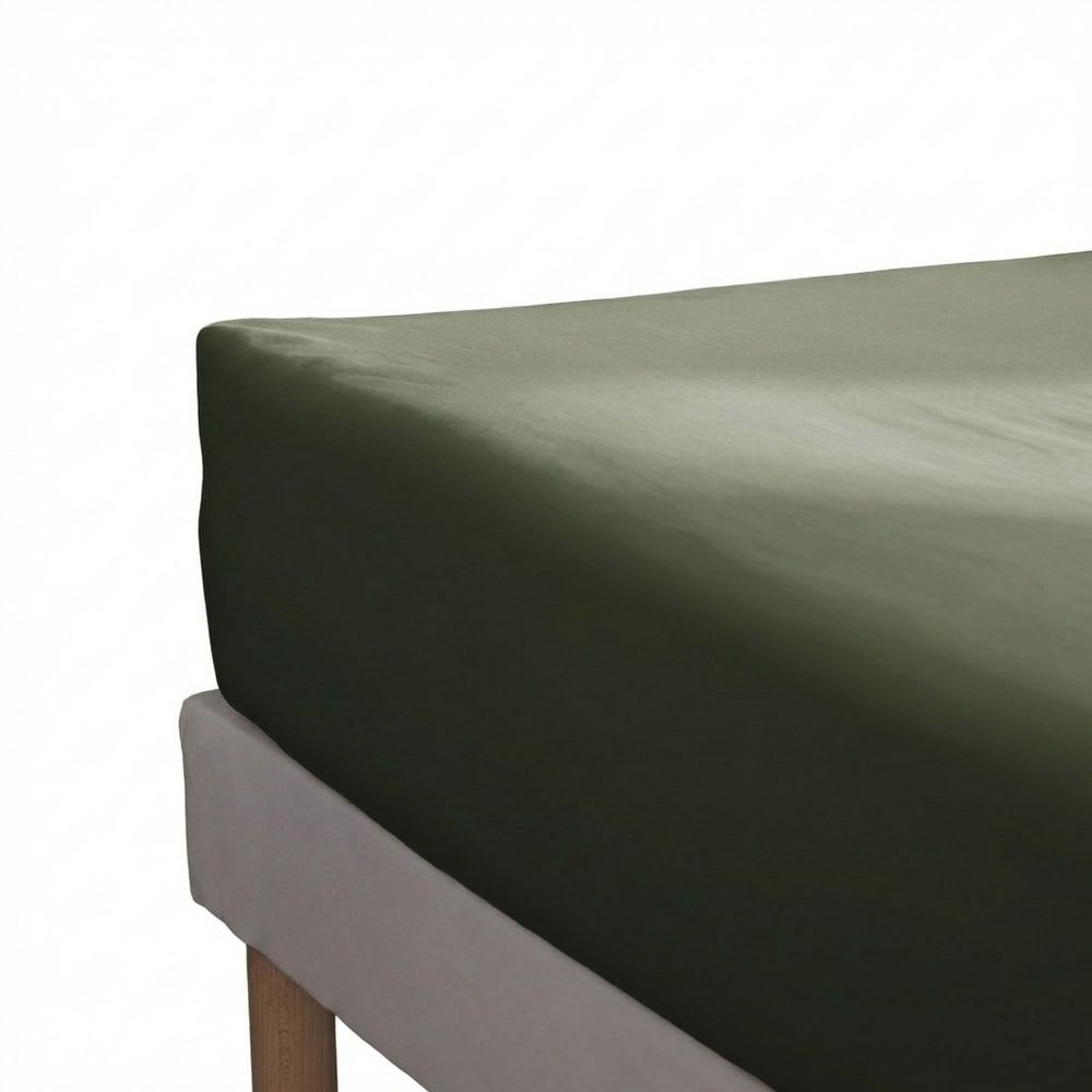 Drap housse percale de coton uni 160x200+30 cm