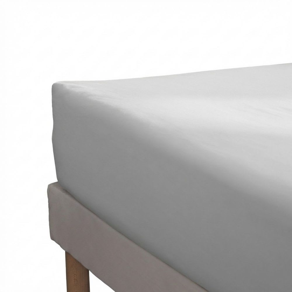 Drap housse percale de coton uni 160x200+30 cm