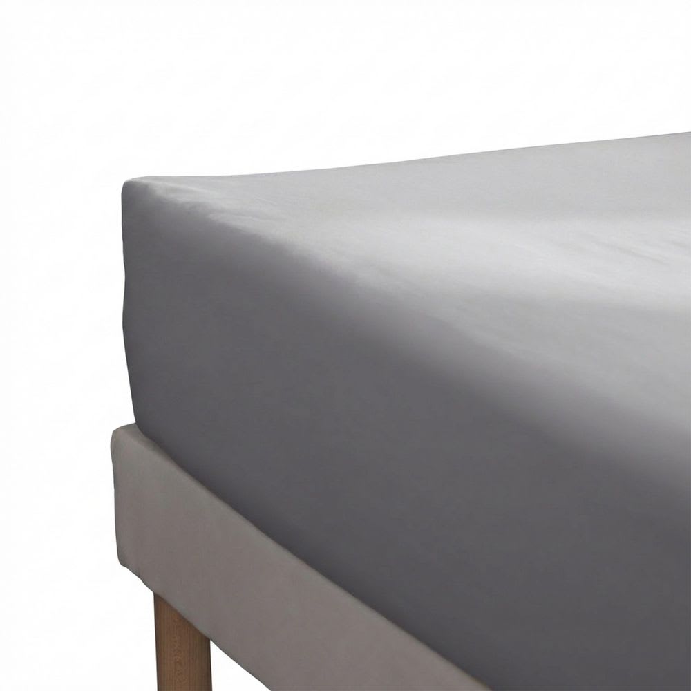 Drap housse percale de coton uni 140x190+30 cm