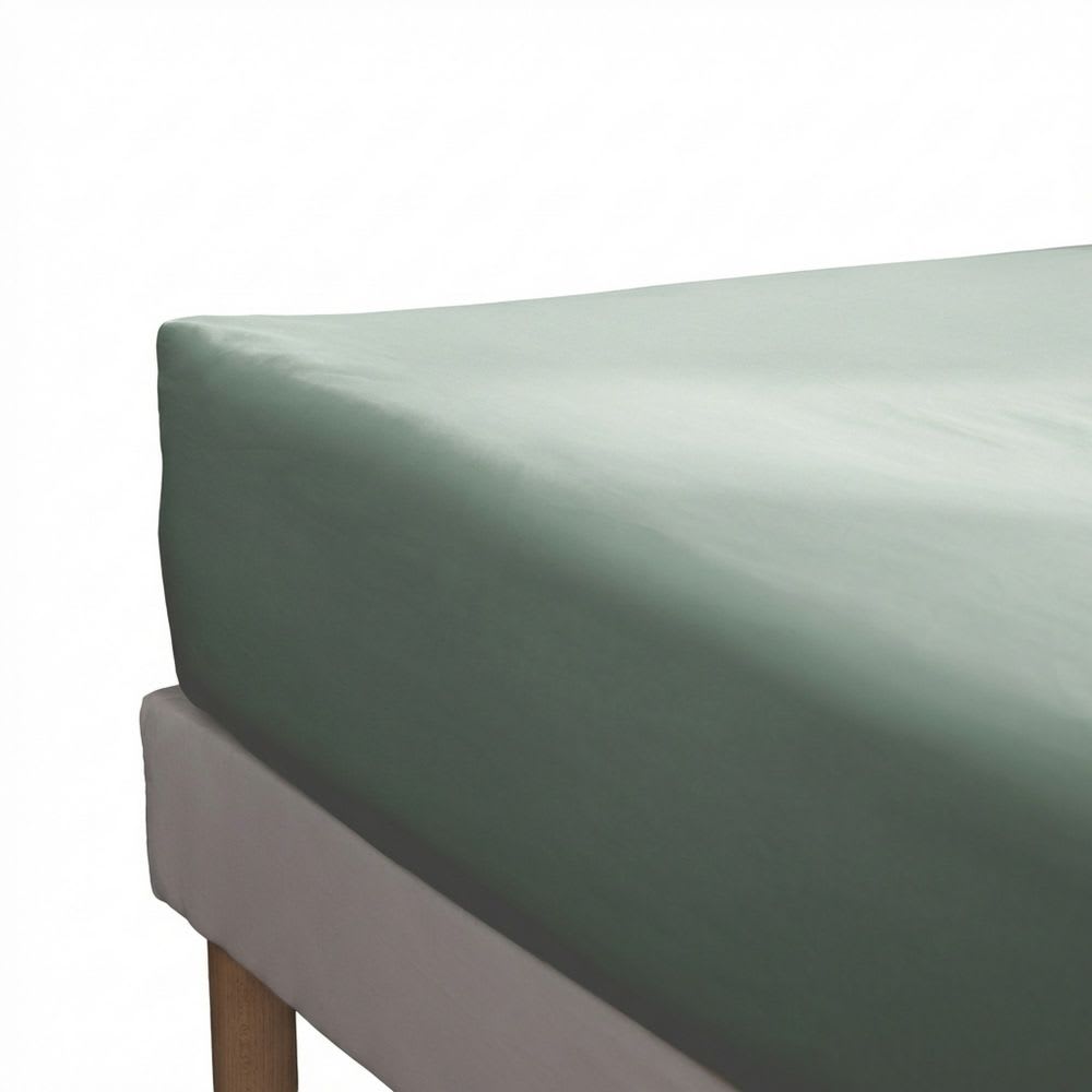 Drap housse percale de coton uni 140x190+30 cm