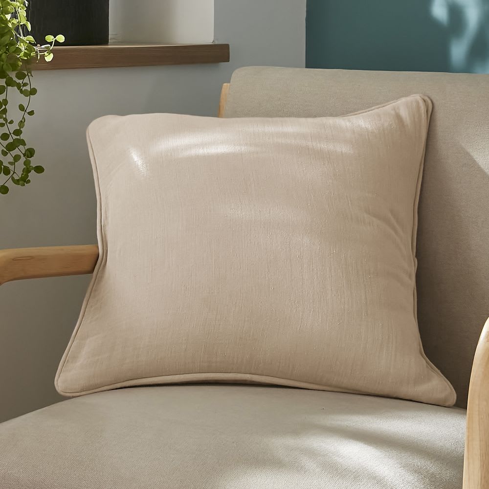 Coussin carré déhoussable gaze de coton uni 45x45 cm - Maisons du Monde