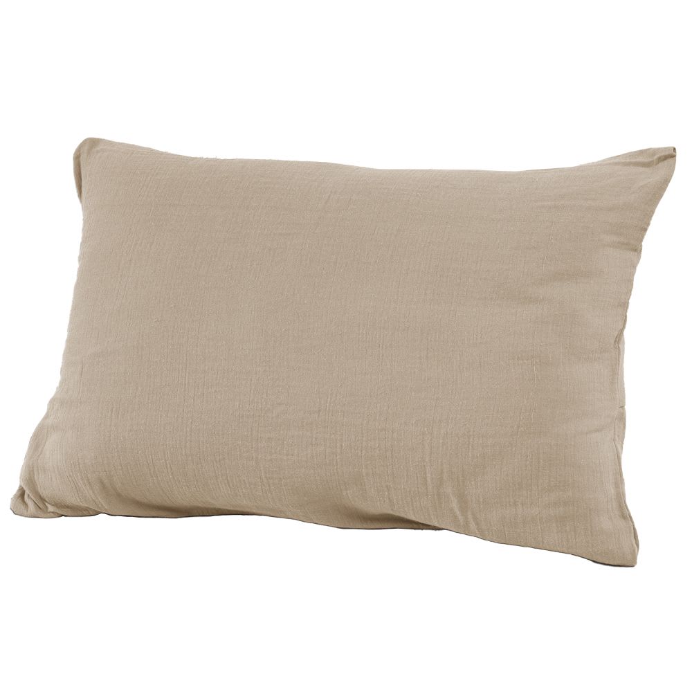 Taie d'oreiller gaze de coton uni 50x70 cm