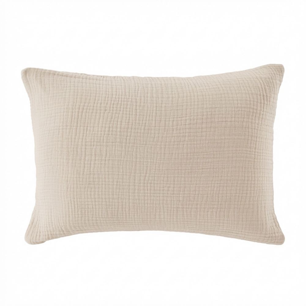 Taie d'oreiller gaze de coton uni 50x70 cm