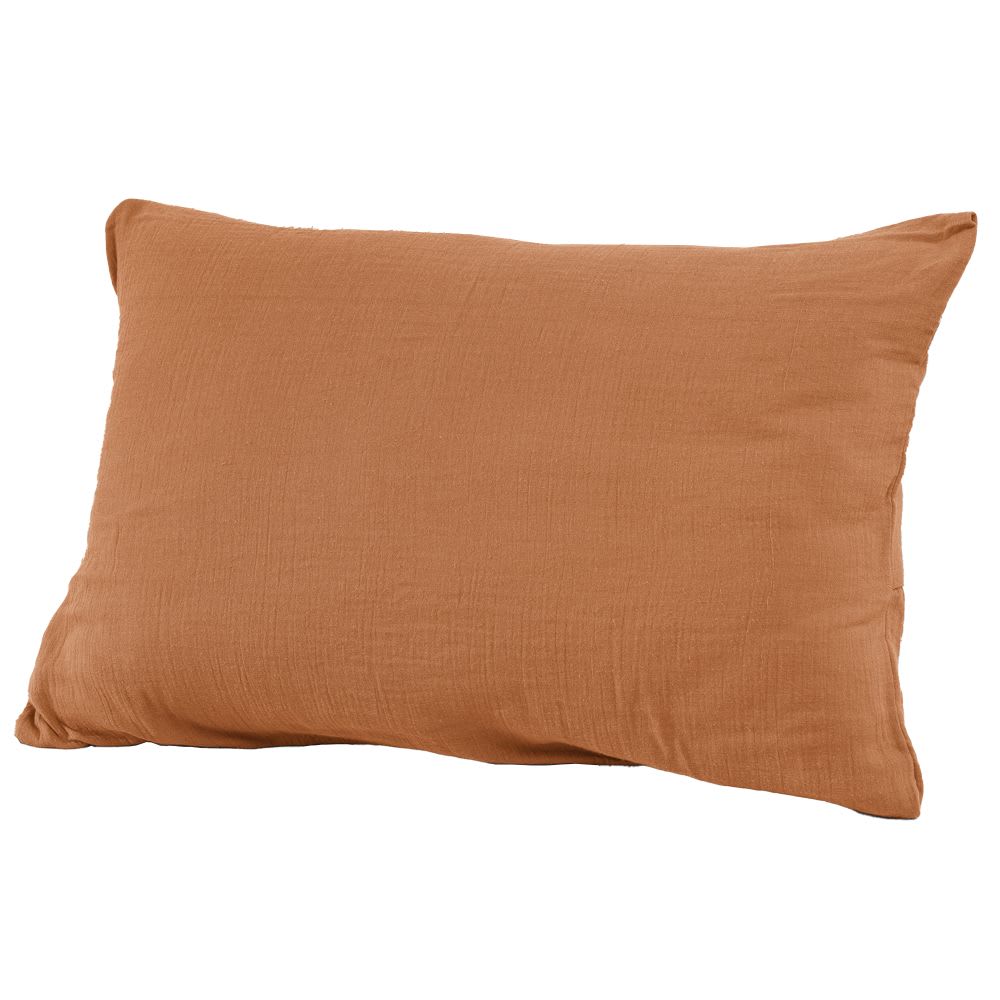 Taie d'oreiller gaze de coton uni 50x70 cm