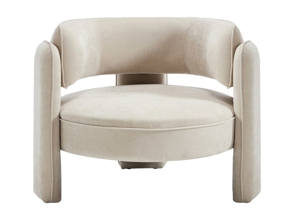Fauteuil droit polyester beige