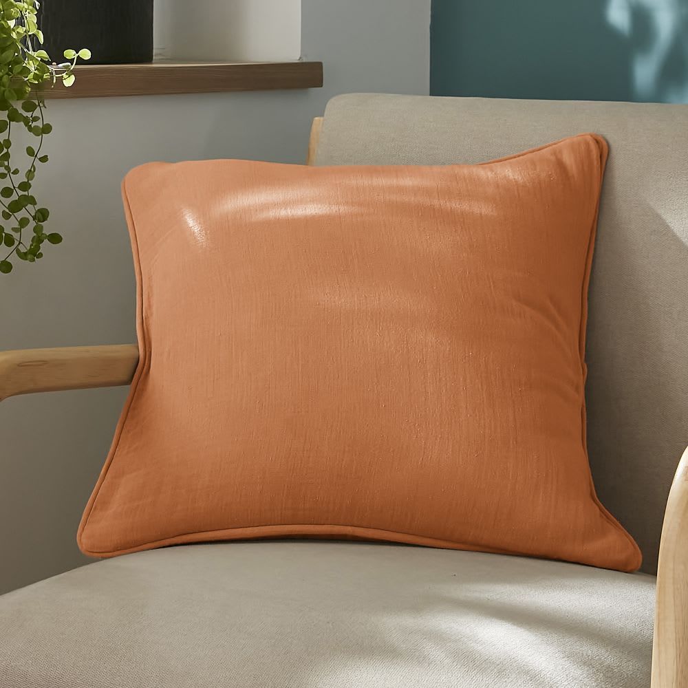 Coussin carré déhoussable gaze de coton uni 45x45 cm - Maisons du Monde