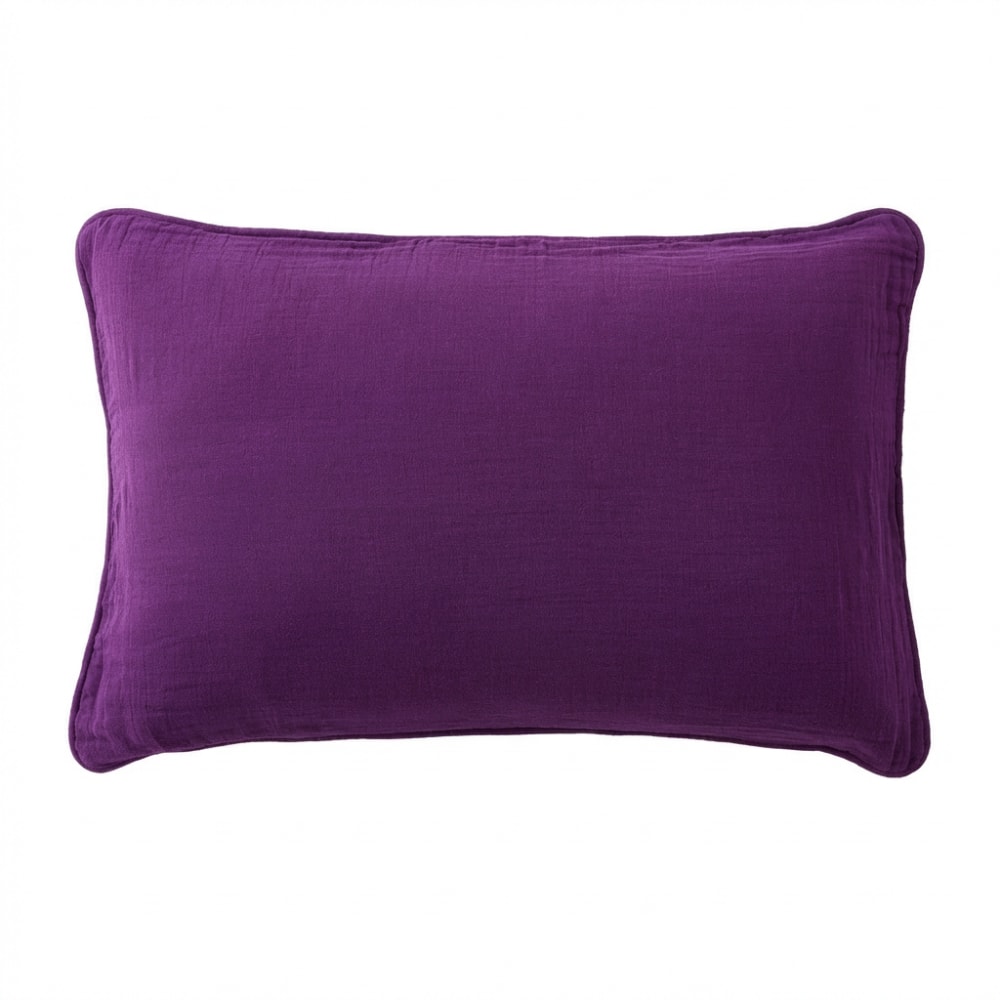 Coussin rectangulaire déhoussable gaze de coton uni 40x60 cm