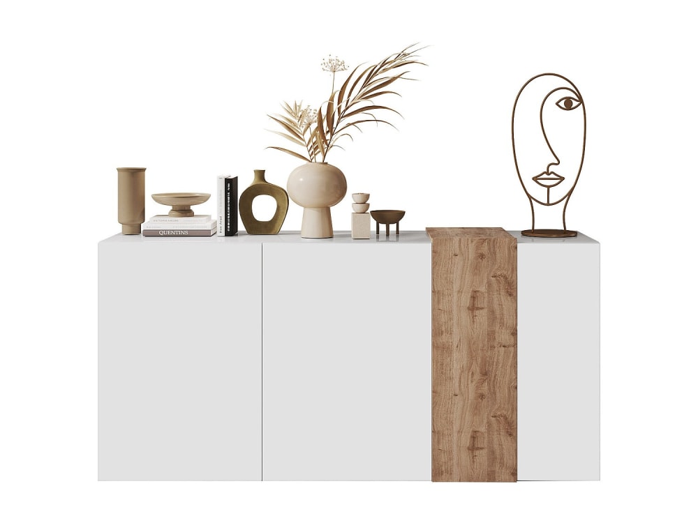 Buffet effet bois , blanc