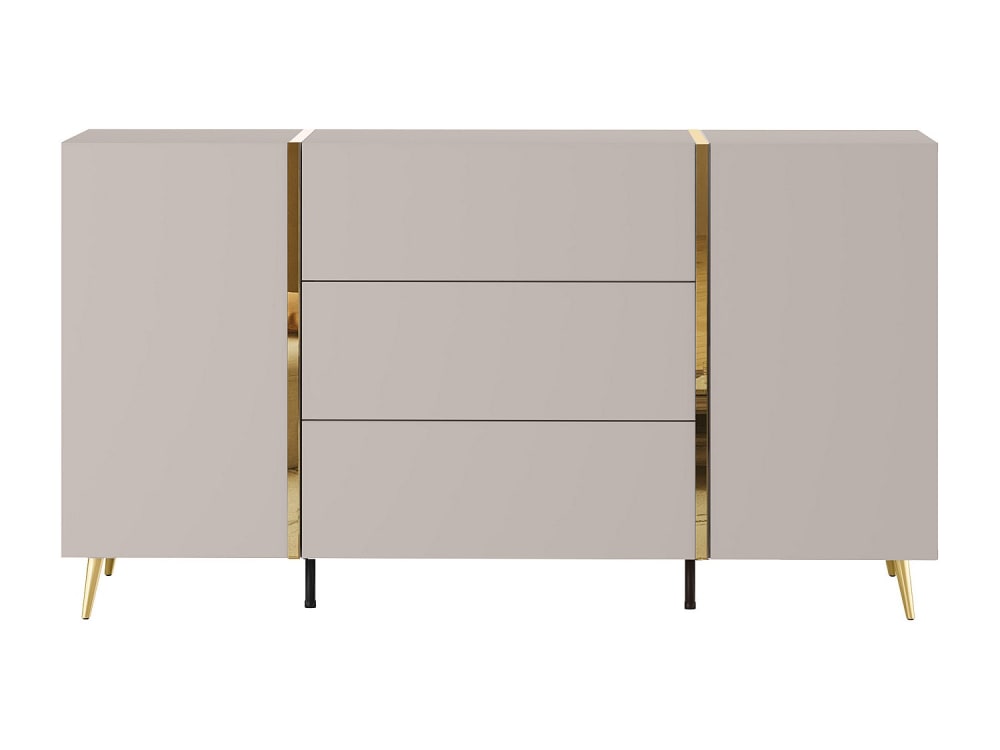 Buffet effet bois beige, doré