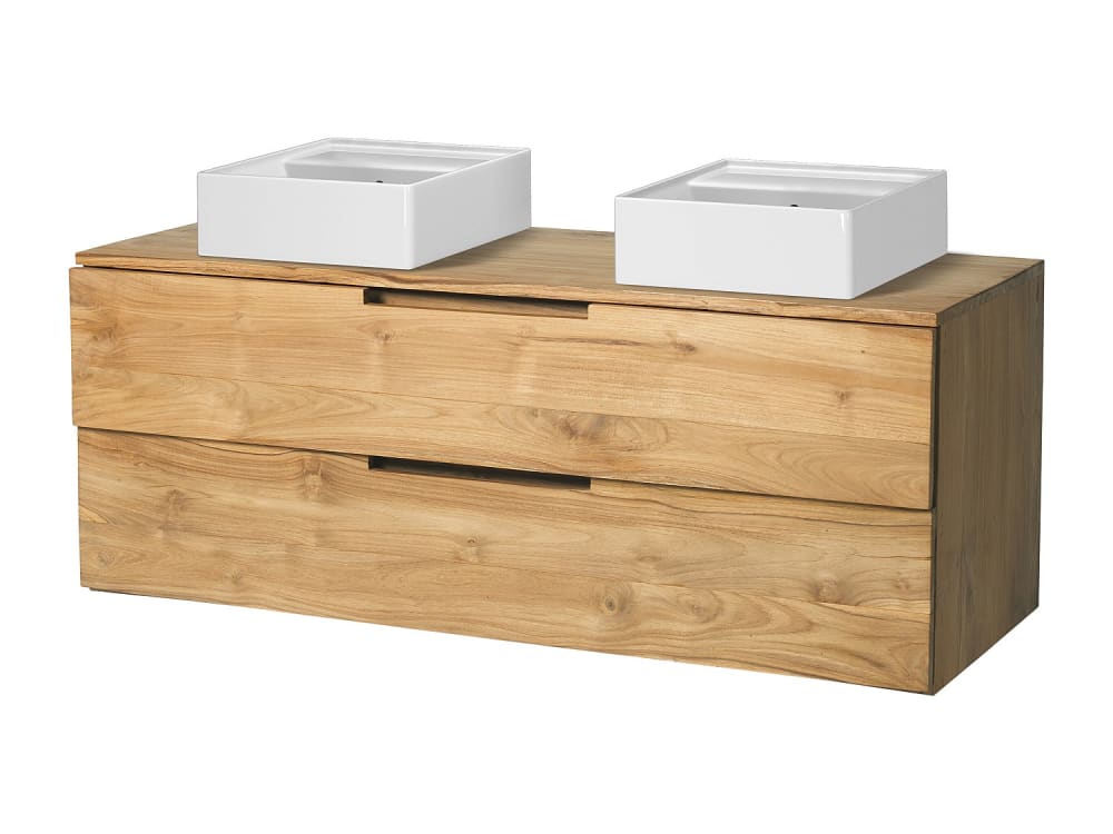 Meuble double vasque bois clair