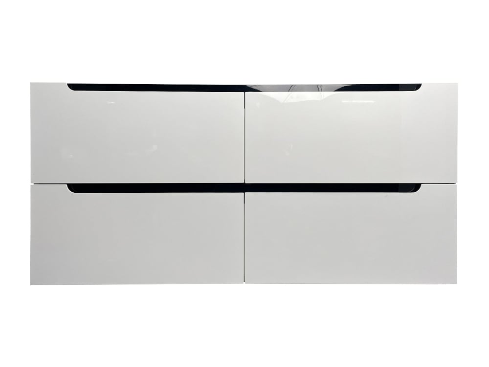 Meuble sous vasque effet bois blanc