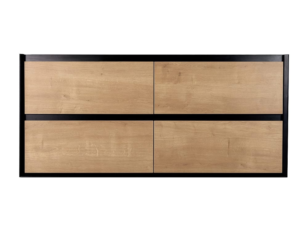 Meuble sous vasque effet bois noir