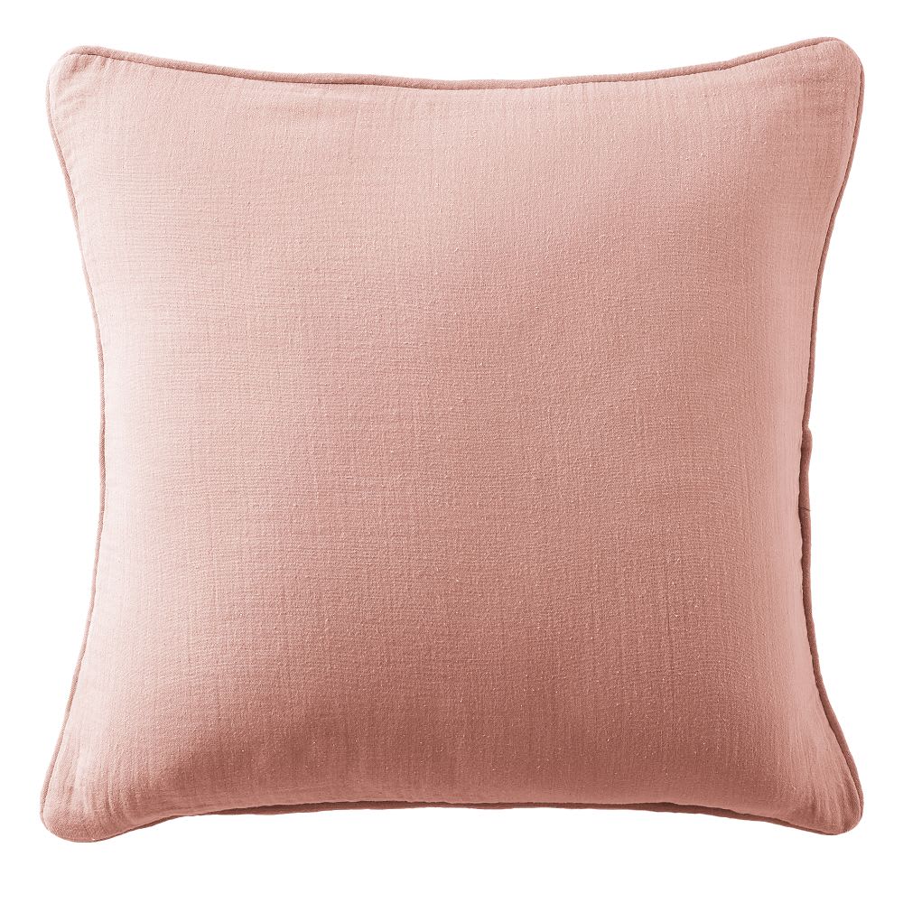 Coussin carré déhoussable gaze de coton uni 45x45 cm