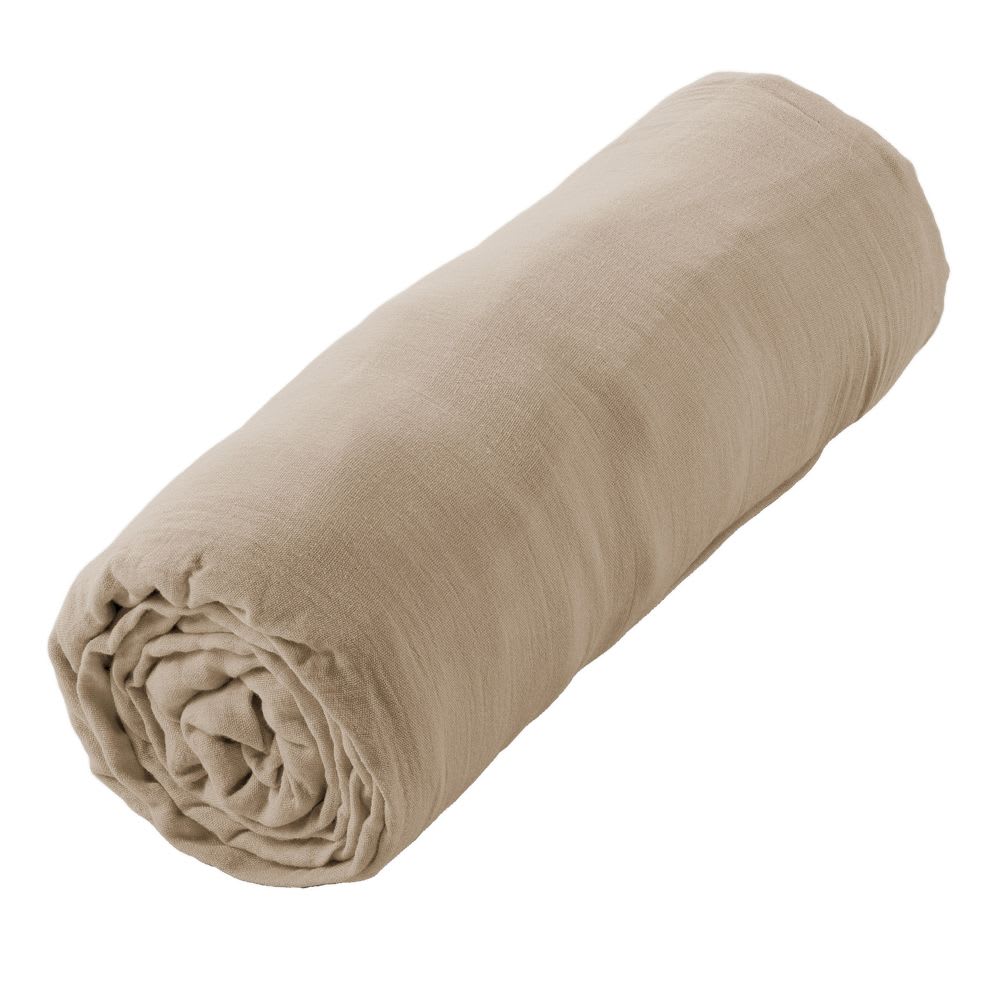 Drap housse gaze de coton uni 200x200+30 cm — vue 4