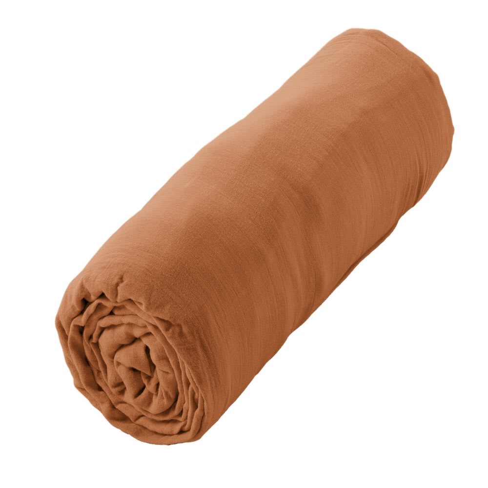 Drap housse gaze de coton uni 200x200+30 cm — vue 4