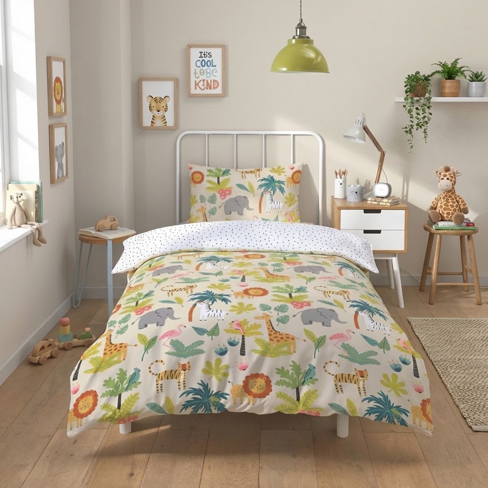 Parure de lit enfant coton à motifs 140x200 cm