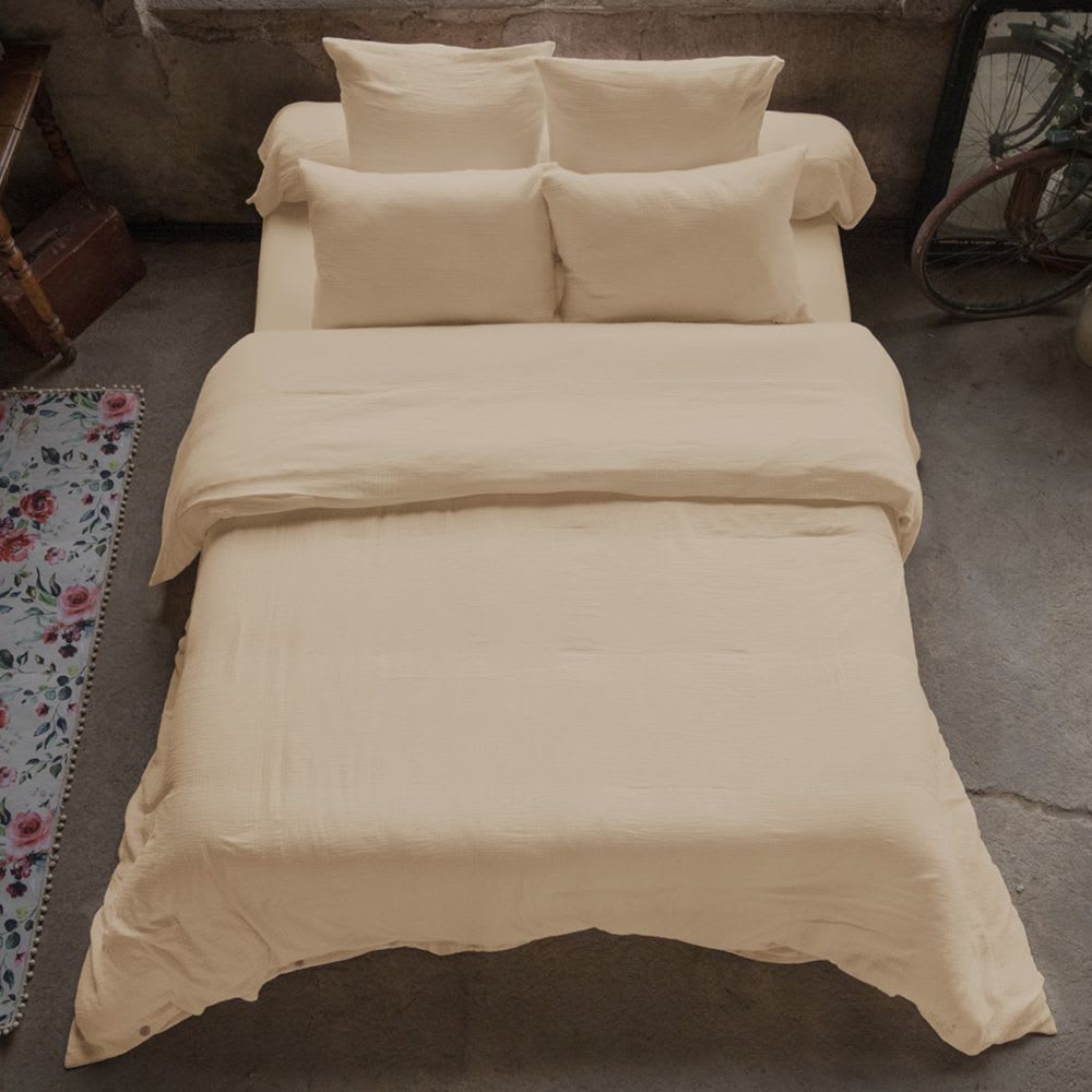 Housse de couette gaze de coton unie 200x200 cm