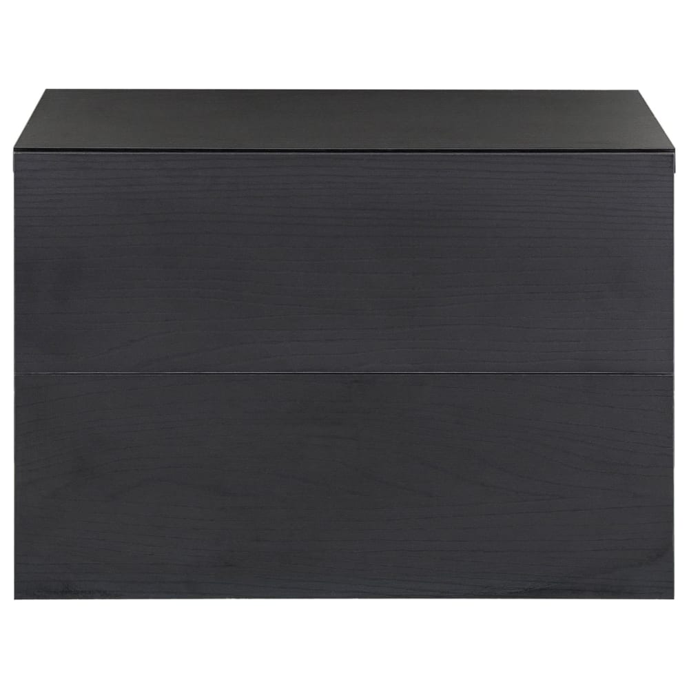 Table de chevet suspendue 2 tiroirs, coloris frêne noir