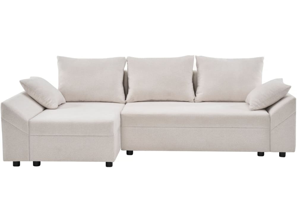 Canapé d'angle 3 places en tissu beige