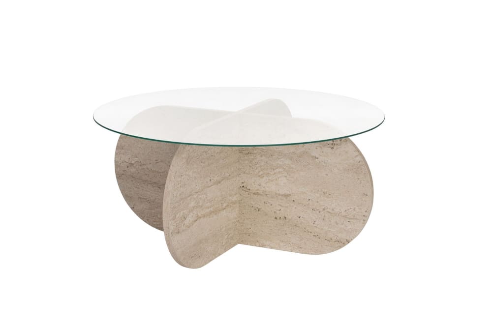 Table basse en bois beige 75 x 75 x 35 cm