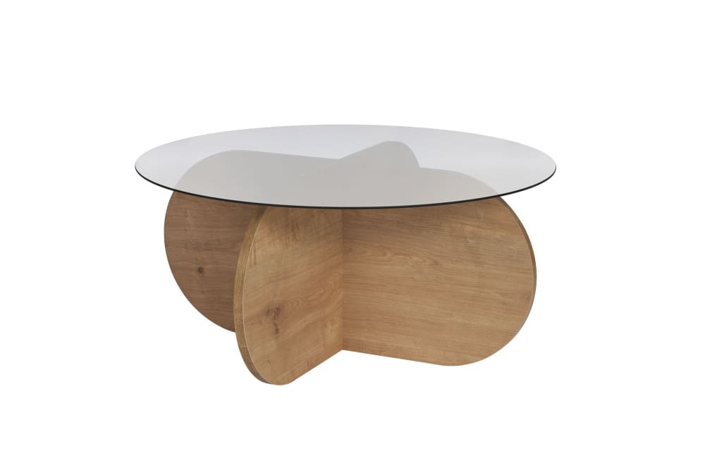 Table basse en bois marron clair 75 x 75 x 35 cm